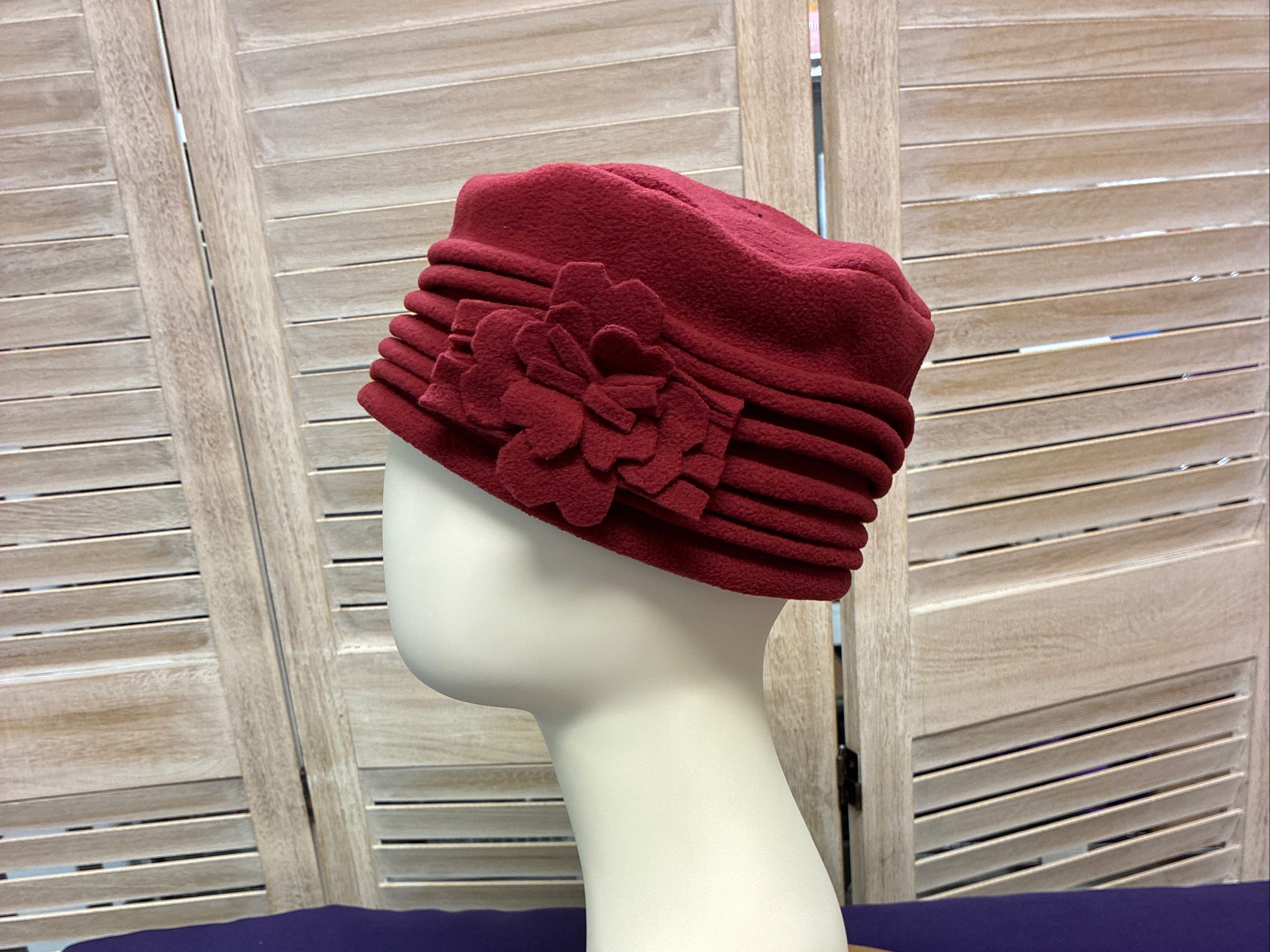 Fleece Butterfly beanie  Burgundy
