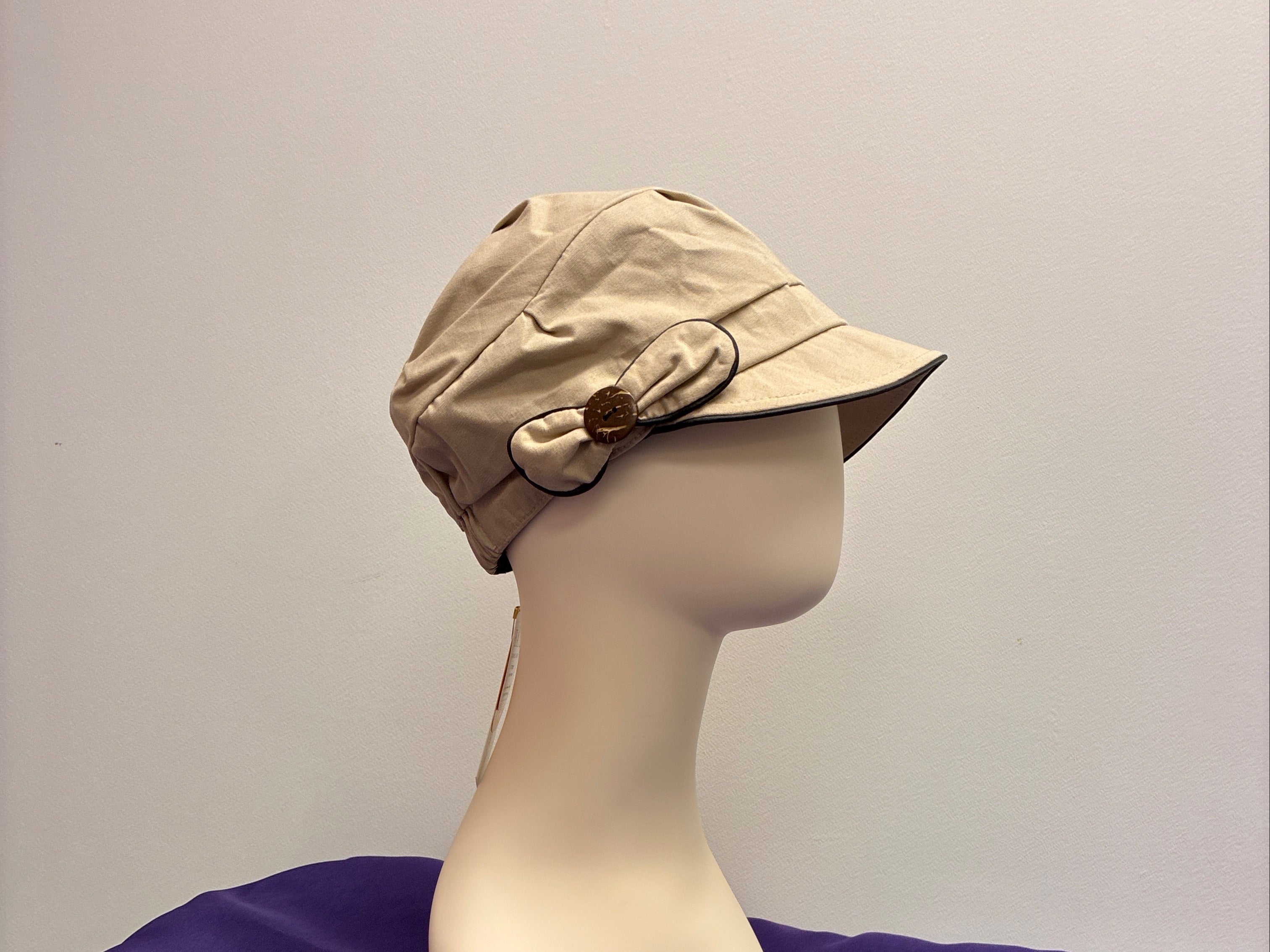 H/Newsboy cotton beige Small