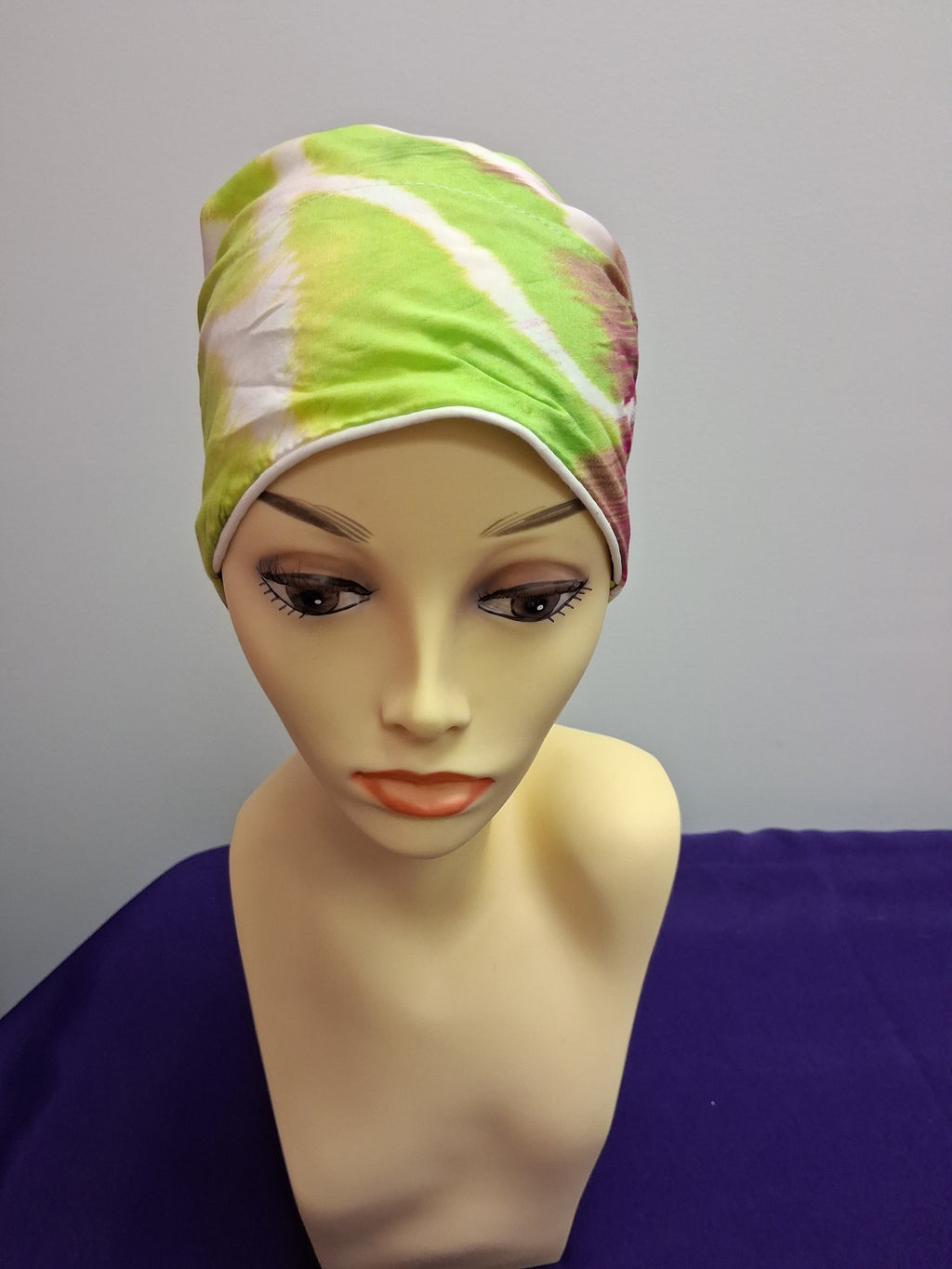 TH/Pre-tied Scarf green print