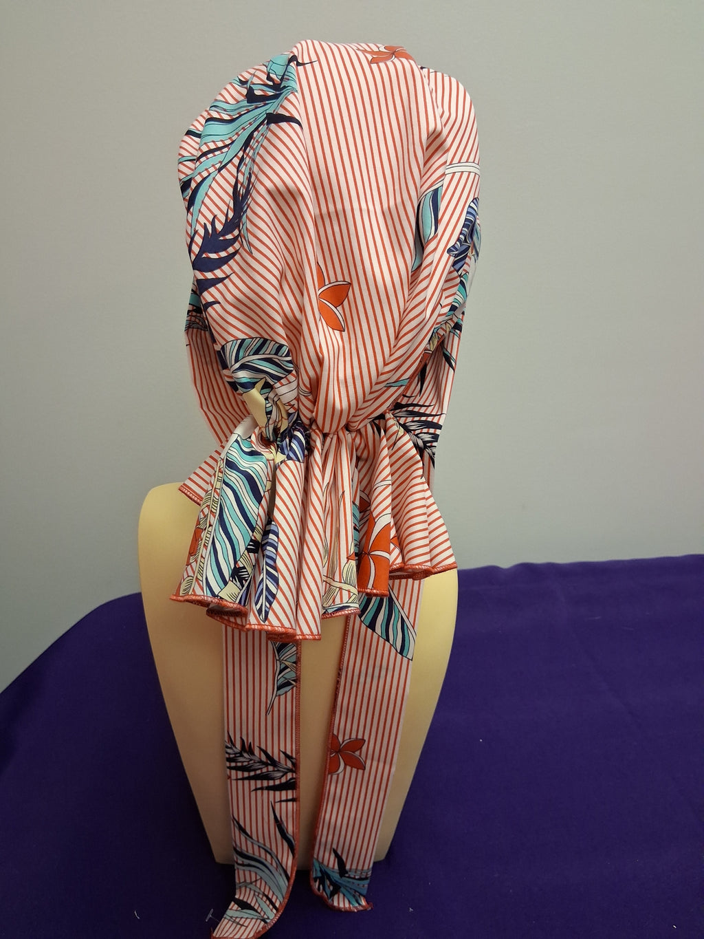 TH/Pre-tied Scarf Red Sripes
